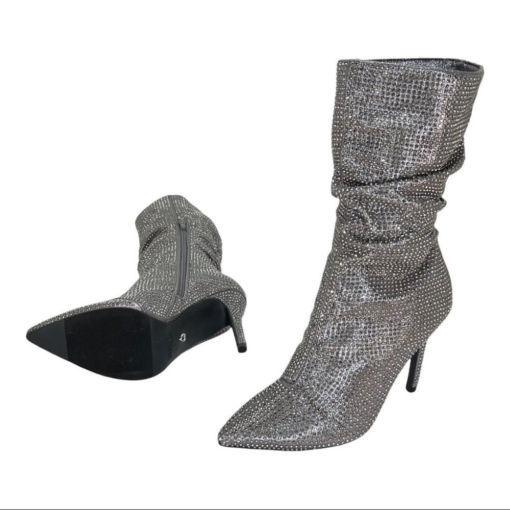 Thalia Sodi Glittering Silver Heeled Boots - Picture 11 of 12